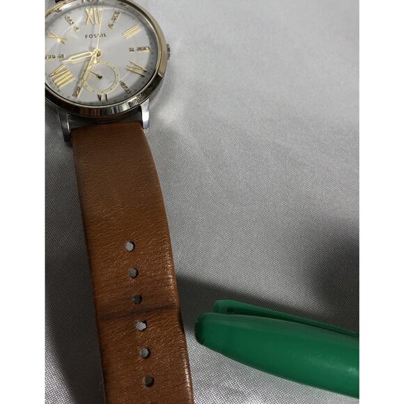 Fossil Hand Watch Roman Numeral Stainless Steel Leather Band ES4161 *PARTS ONLY* - Picture 5 of 8